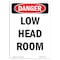 Signmission Safety Sign, OSHA Danger, 10" Height, Aluminum, Low Head Room, Portrait, V-2387 OS-DS-A-710-V-2387 - alternate 1
